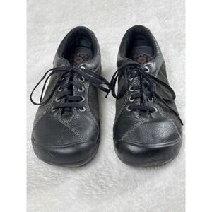 Keen Leather Casual Sneakers Comfort Walking Shoes Black Lace Up Size‎ M7/W9